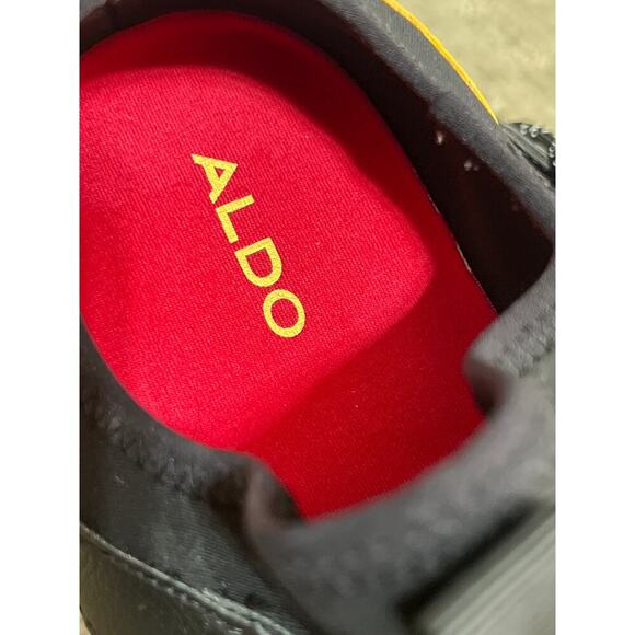 Aldo Size 9 Black Red Yellow Sneakers worn once Very Comfortable‎ - Picture 6 of 7